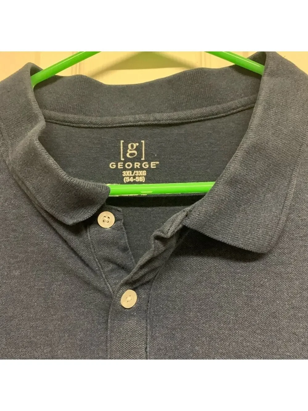 George navy mens polo shirt classic casual short sleeve cotton spandex size 3XL